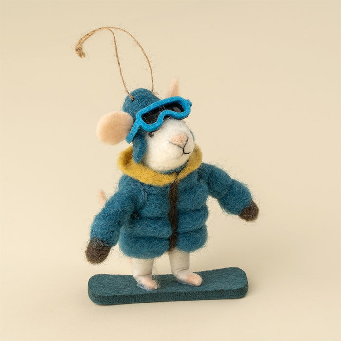 Snowboard Sidney Mouse Holiday Ornament