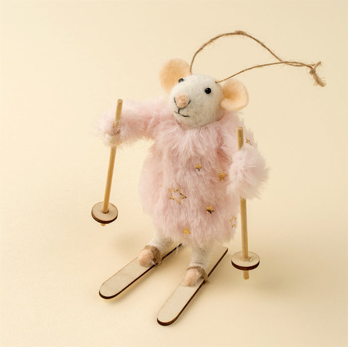 Skiing Sophie Mouse Holiday Ornament