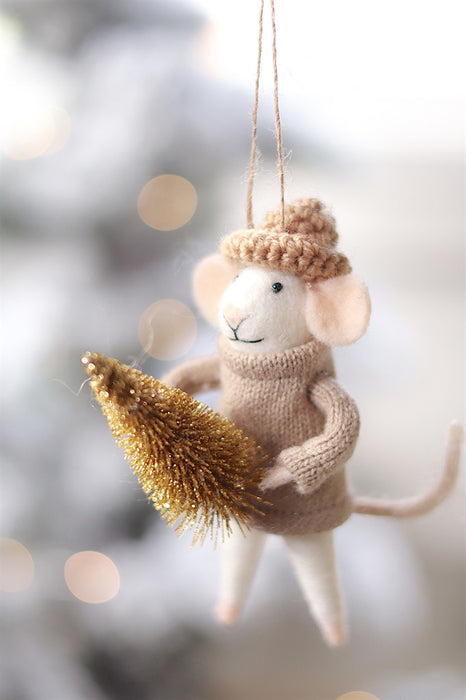 Cozy Cole Mouse Holiday Ornament