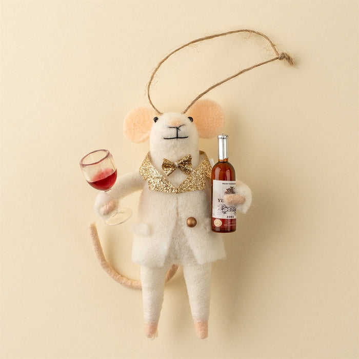 Cheers-To-You Chuck Mouse Holiday Ornament