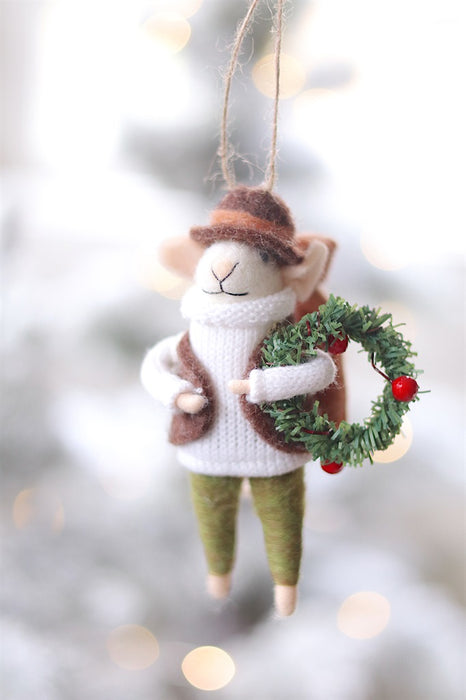 Evergreen Edgar Mouse Holiday Ornament