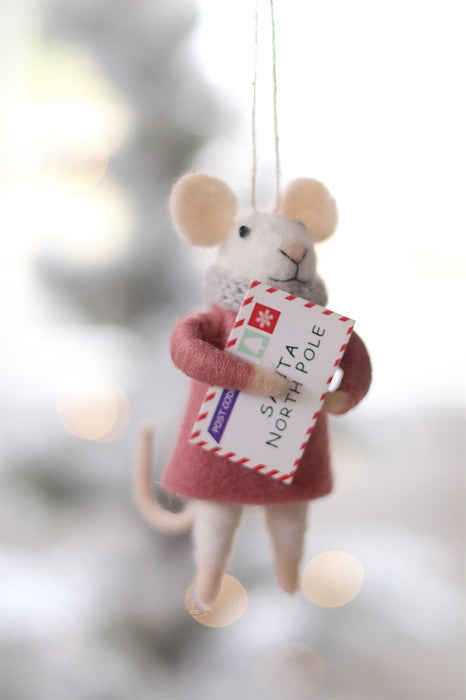 Letter To Santa Lucy Mouse Holiday Ornament