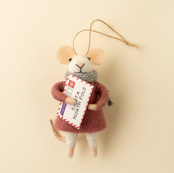 Letter To Santa Lucy Mouse Holiday Ornament