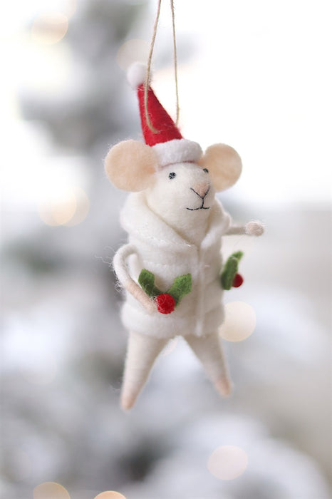 Hollyberry Hattie Mouse Holiday Ornament