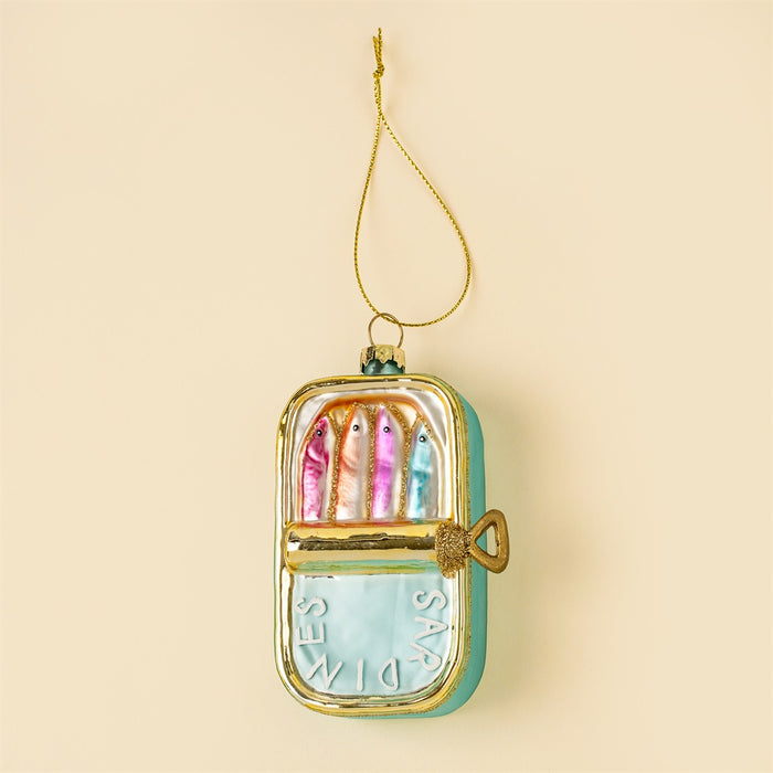 Retro Sardines Glass Holiday Ornament