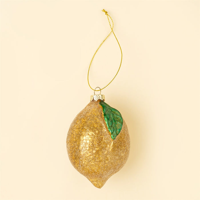 Lemon Drop Glass Holiday Ornament