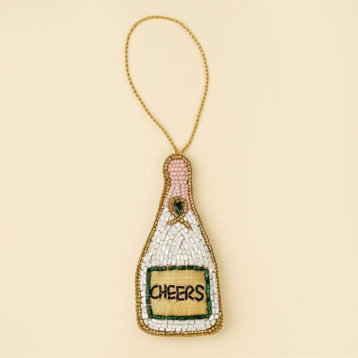 Champagne Cheers Zardozi Holiday Ornament