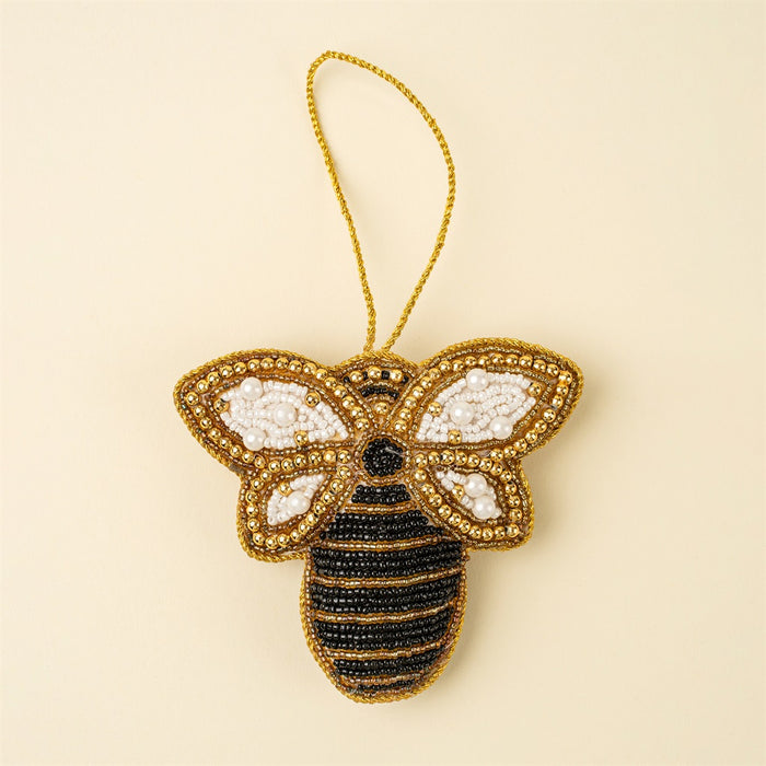 Beaded Bee Zardozi Holiday Ornament