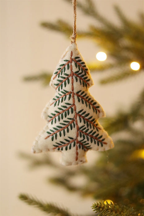 Evergreen Embroidered Tree Holiday Ornament