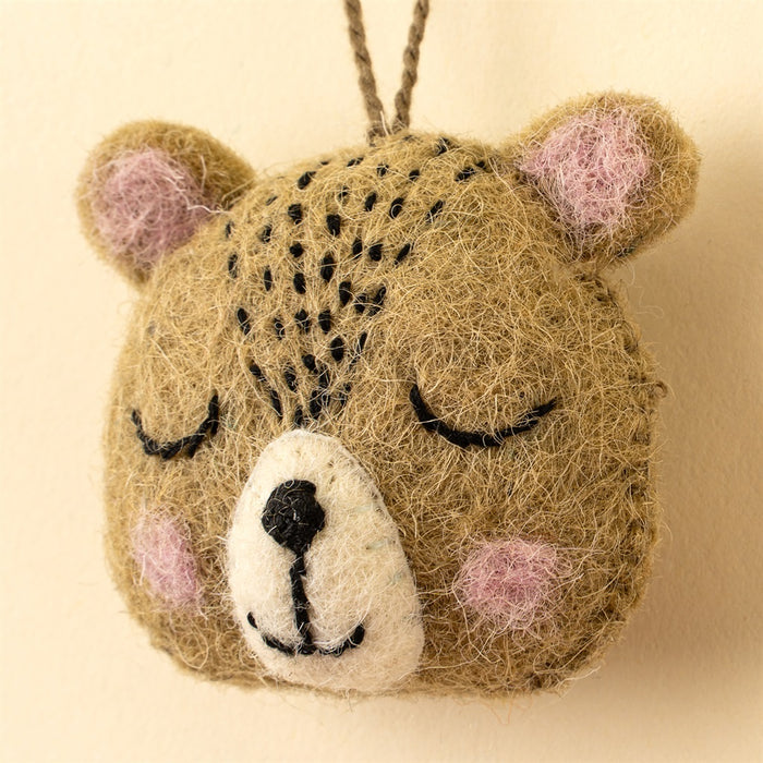 Bear Face Felt Ornament