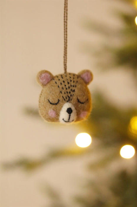 Bear Face Felt Ornament