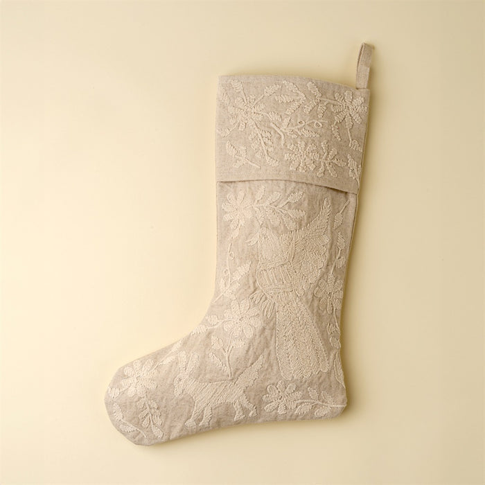 Forestvale Embroidered Stocking, White