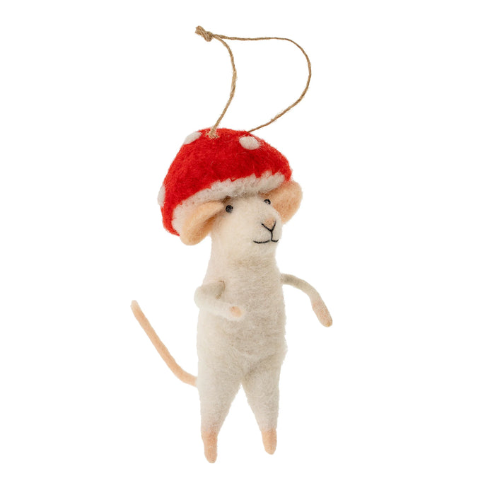 Mushroom Mouse Holiday Ornament