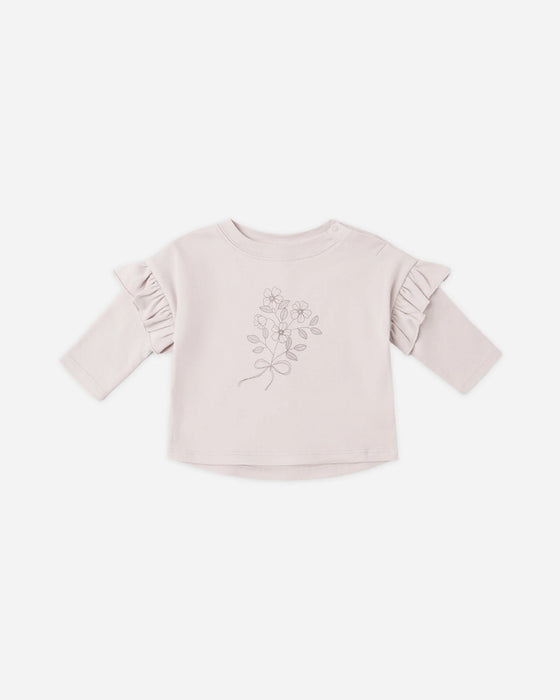 Ruffle Long Sleeve Tee Fleur