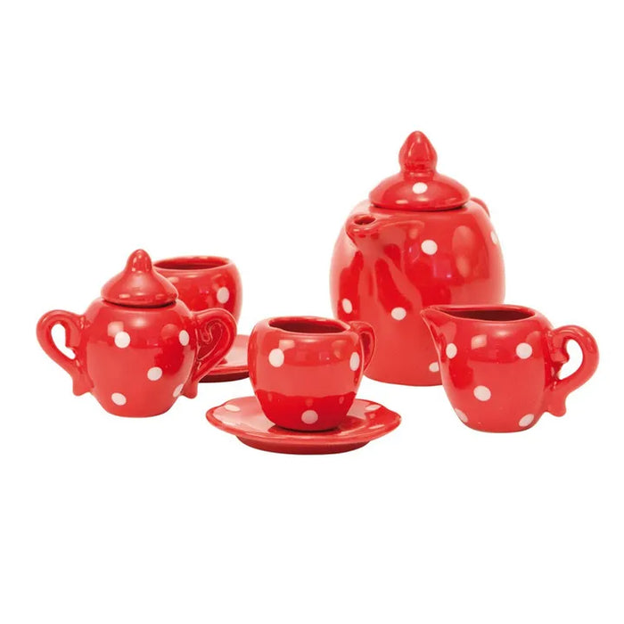 Red Ceramic Tea Set -Grande Famille