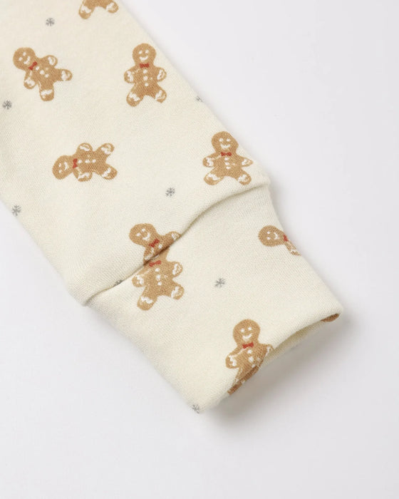 Organic Long John Pajamas Gingerbread