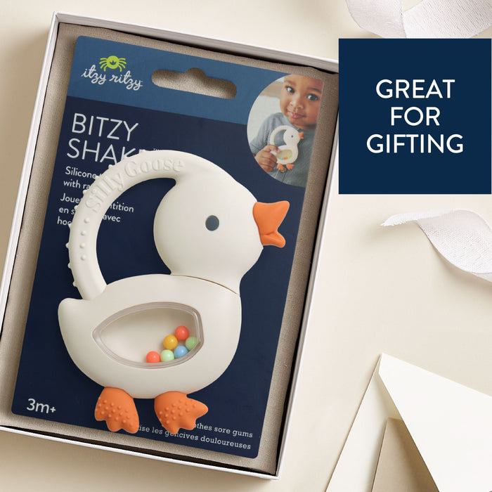 Bitzy Shake™ Rattle and Teether - Goose