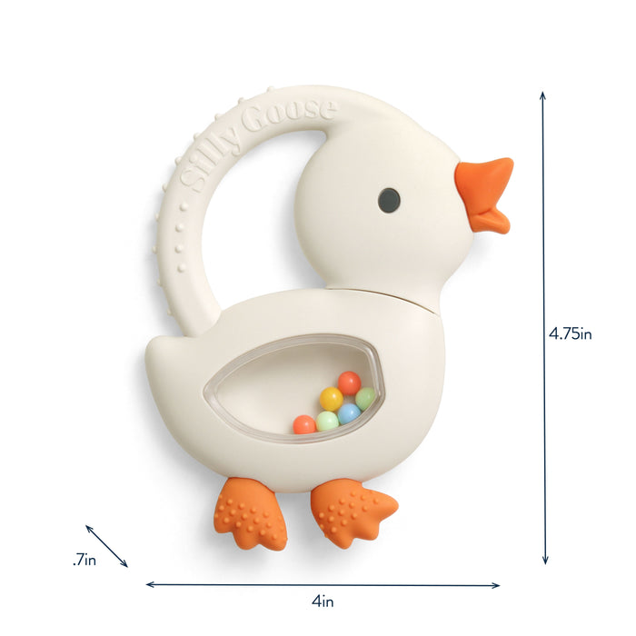 Bitzy Shake™ Rattle and Teether - Goose