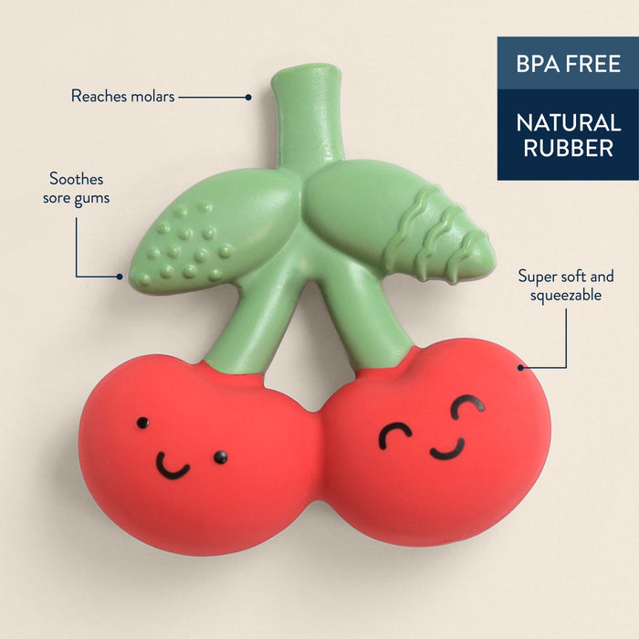 Comfort Crew™ Natural Rubber Latex Teether - Cherry