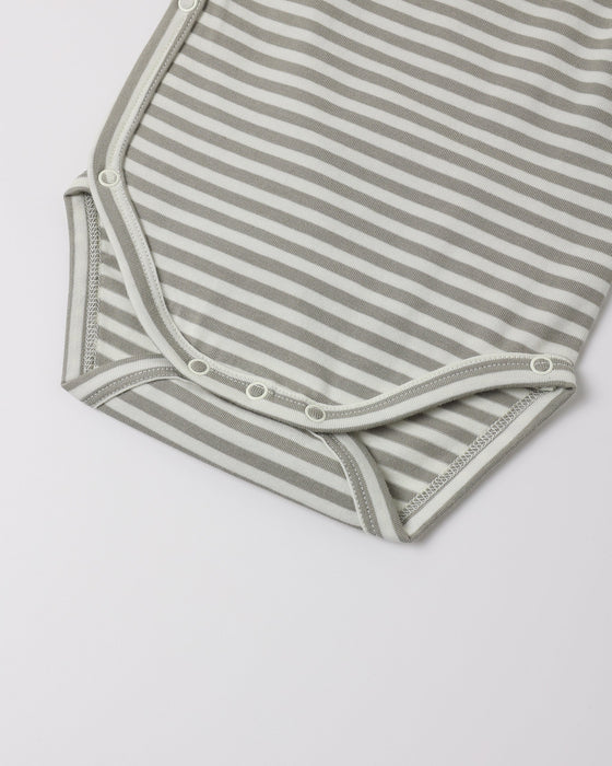 Side Snap Bodysuit + Pant Set Laurel Stripe