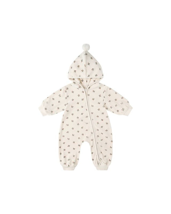 Velour Zip Jumpsuit || Holly Berry