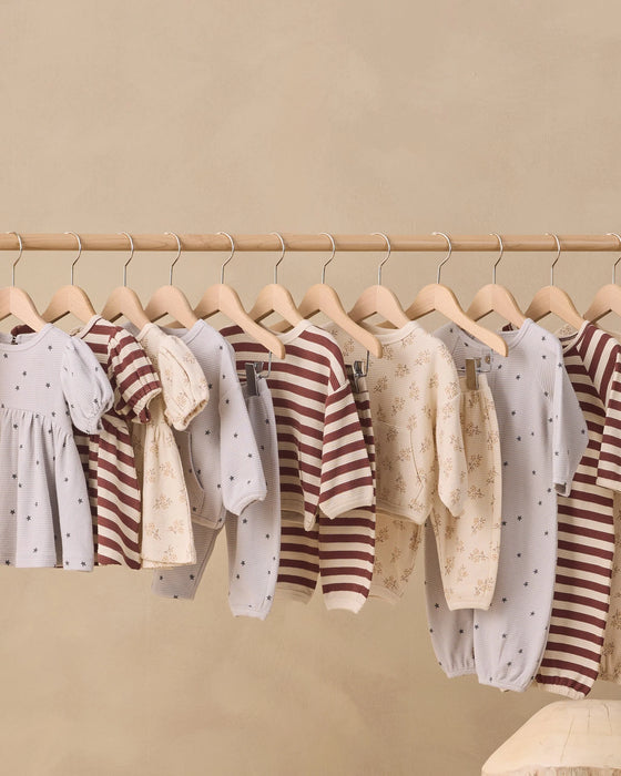 Waffle Slouch Set Black Cherry Stripe