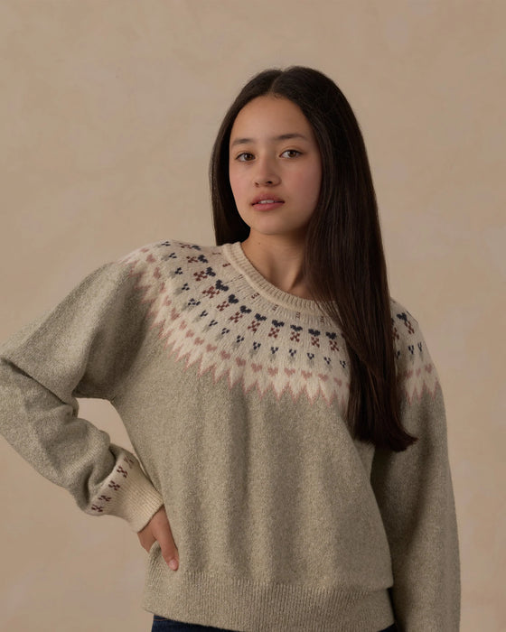 Teen Fair Isle Sweater Sage
