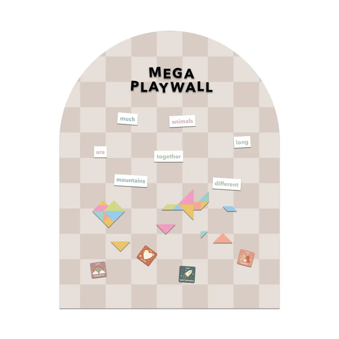 MEGA Magic Playwall - Arch Magnetic Wall Decal for Kids: Neutral Check