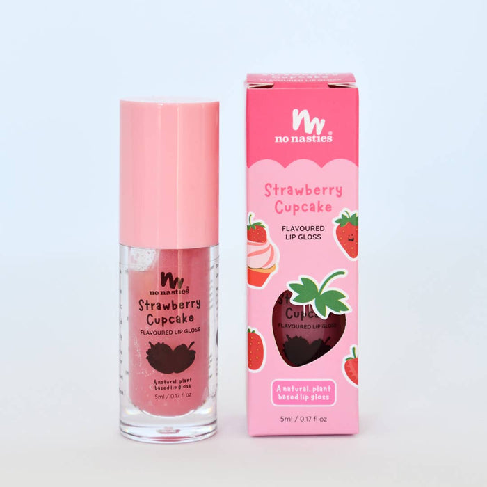 Natural Kids Lip Gloss Wands: Strawberry Cupcake - Pink