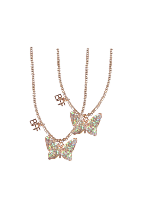 Bff Butterfly Share & Tear Necklace, 2pc