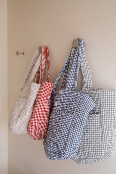 Organic cotton diaper bag - Gingham collection: Navy