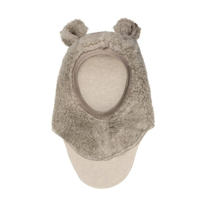 Balaclava Ears Wool Teddy - Camel Melange