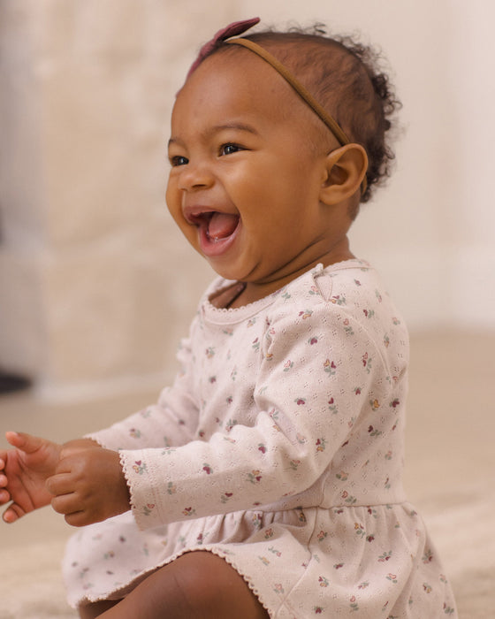 Pointelle Skirted Bodysuit Heart Ditsy