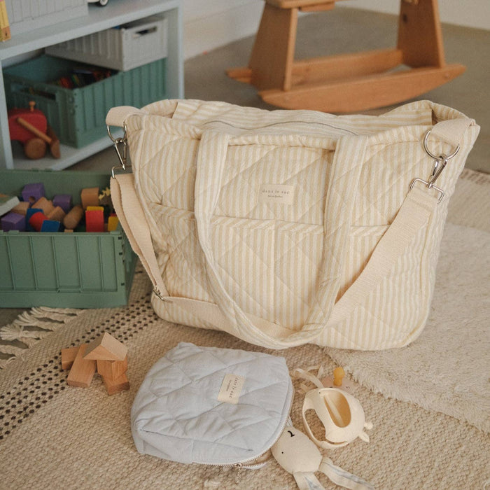 Organic cotton diaper bag - Striped collection: Yellow