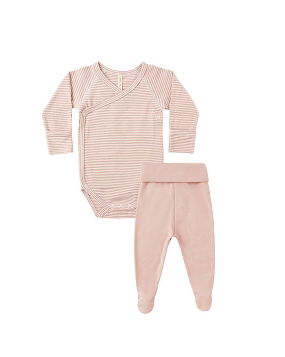 Side Snap Bodysuit + Pant Set || Rose