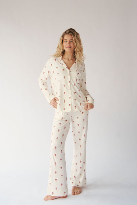 Ladies Collared Set - Mushroom