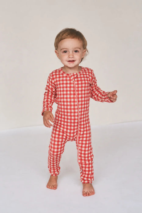 Zipper Sleeper - RED GINGHAM