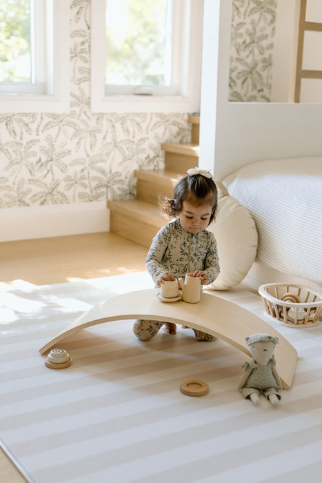 Padded Play Mat - Little Town & Latte Stripe