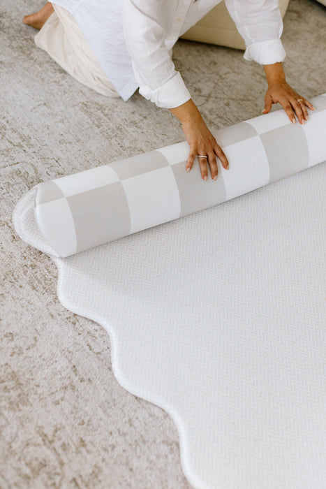 Padded Play Mat - Checkers & Herringbone