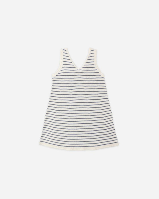 Crochet Tank Mini Dress - Marine Stripe