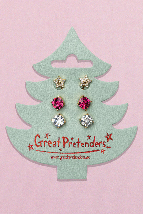 Holiday Pleather Tree Clip On Earrings