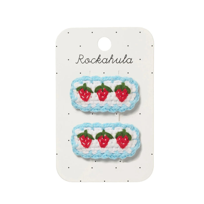 Crochet Strawberry Frill Clips