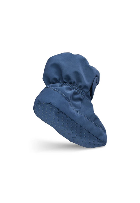 Close-up of Heather baby footies showcasing their water-repellent BIONIC FINISH® ECO treatment.