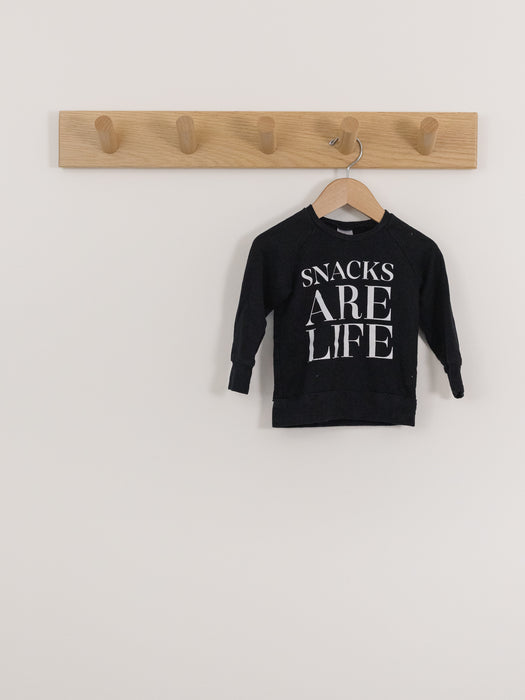 Posh & Cozy crewneck pullover - snacks are life