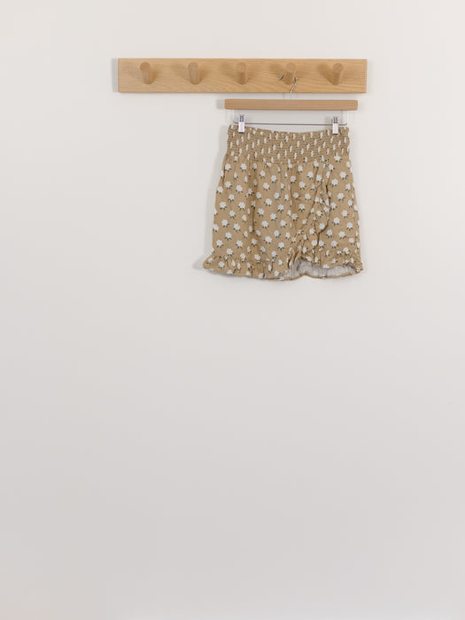 Rylee + Cru White Floral Wrap Ruffle Skirt