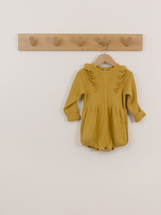 Souris Mini Knit Bubble Romper || Yellow