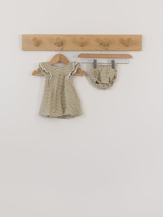 Quincy Mae - Brown Striped Dress with bloomers