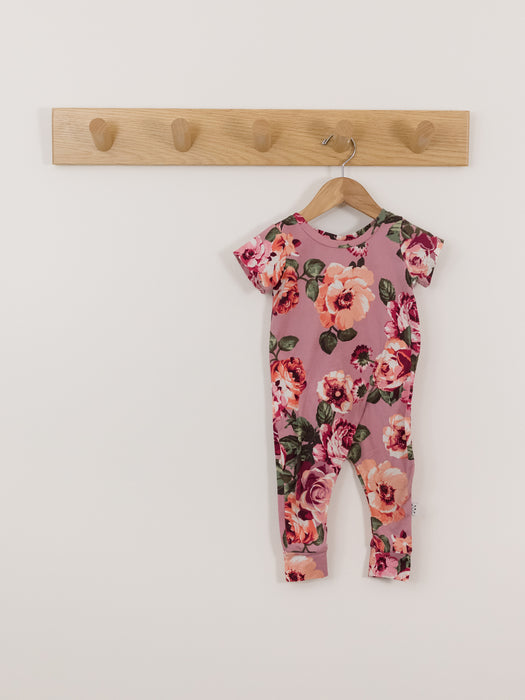 Pink + Red Floral Romper || Urban Baby