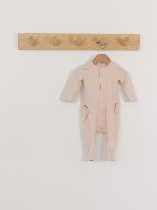 Pehr - Button Essentials Romper with Pockets || Light Pink