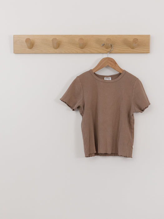 Jax + Lennon Ribbed Lettuce Hem Tee